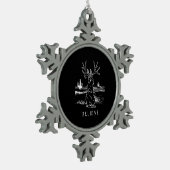 Rabbit Gift | Geloof Jackalope Tin Sneeuwvlok Ornament (Links)