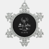 Rabbit Gift | Geloof Jackalope Tin Sneeuwvlok Ornament (Voorkant)