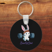 Rabbit Gift | Koolloopbaan bij konijnen Sleutelhanger (Voorkant)