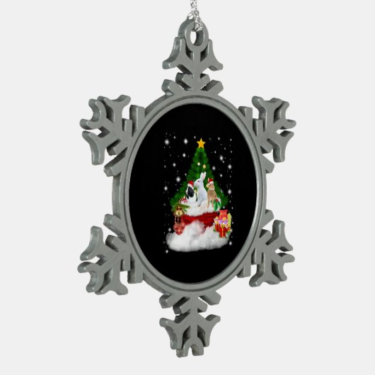 Rabbit Gift | Vrolijk kerstkonijnen — Lovely Gift Tin Sneeuwvlok Ornament (Links)