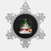 Rabbit Gift | Vrolijk kerstkonijnen — Lovely Gift Tin Sneeuwvlok Ornament (Voorkant)