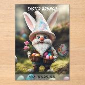 Rabbit Gnome Egg Basket Easter Brunch Acryl Uitnodigingen (Voorkant)