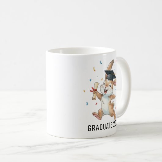 Rabbit Graduation Personalized Koffiemok (Voorkant rechts)