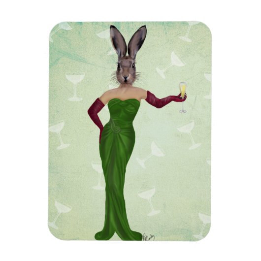 Rabbit Green Dress 2 Magneet (Verticaal)