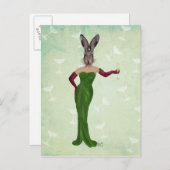 Rabbit Green Dress 3 Briefkaart (Voorkant / Achterkant)