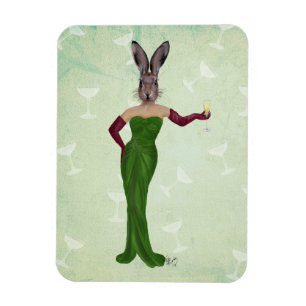 Rabbit Green Dress 3 Magneet