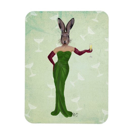 Rabbit Green Dress 3 Magneet (Verticaal)