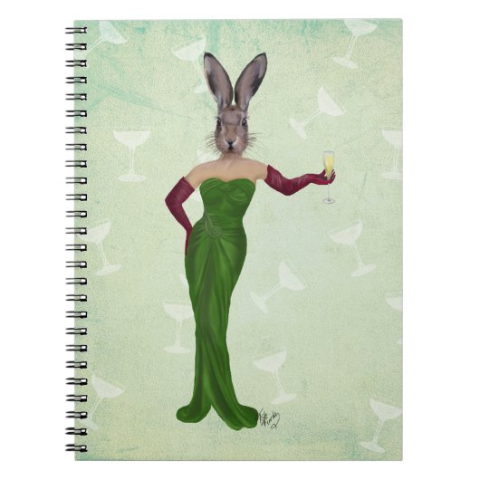 Rabbit Green Dress 3 Notitieboek (Voorkant)