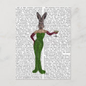 Rabbit Green Dress Briefkaart (Voorkant)