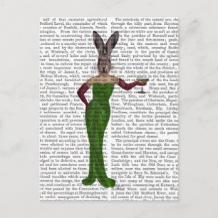 Rabbit Green Dress Briefkaart