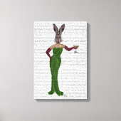Rabbit Green Dress Canvas Afdruk (Voorkant)