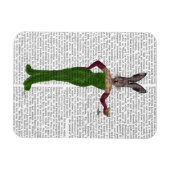 Rabbit Green Dress Magneet (Horizontaal)