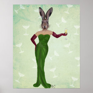 Rabbit Green Dress Poster