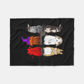 Rabbit Halloween Reflect Rabbit Halloween Mirror B Fleece Deken (Voorkant (Horizontaal))