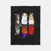 Rabbit Halloween Reflect Rabbit Halloween Mirror B Fleece Deken (Voorkant)