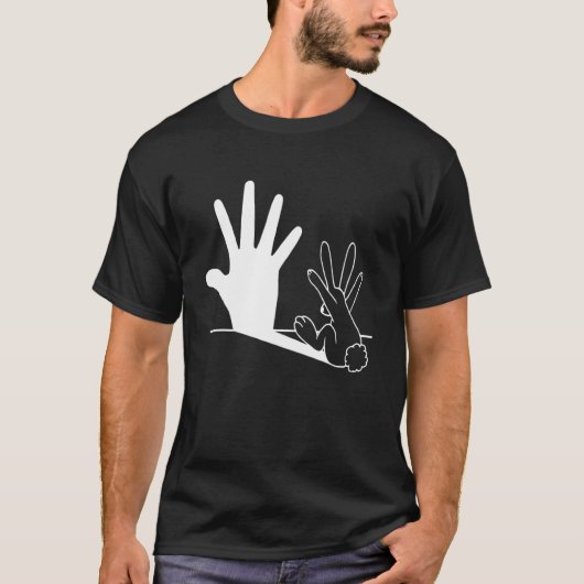 Rabbit Hand Shadow Life Jokes Rabbit Bunny T-shirt (Voorkant)