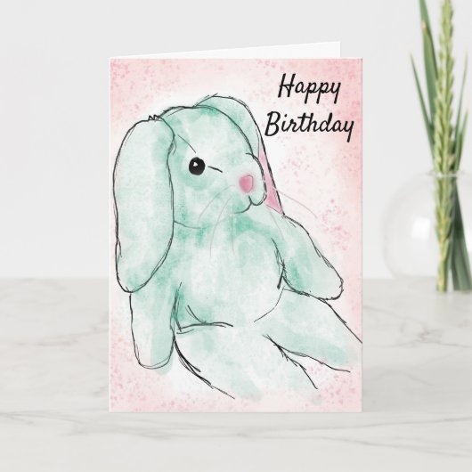 Rabbit Happy Birthday Kaart (Voorkant)