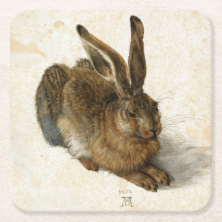 Rabbit, Hare by Durer  Natuur Art uit 1502 Kartonnen Onderzetters