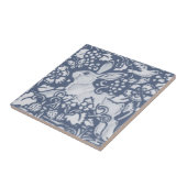 Rabbit Hare Denim Blue Botanical Dedham Delft Tegeltje (Zijkant)