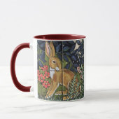 Rabbit Hare in Forest William Morris Style Mok (Links)