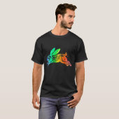 Rabbit Hare Skeleton Jumping Colorful Esoteric Lin T-shirt (Voorkant volledig)