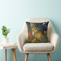 Rabbit Hare Woodland William Morris Tapestry Style