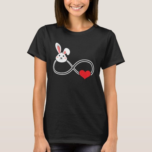 Rabbit Heart Animal Love Infinity T-shirt (Voorkant)