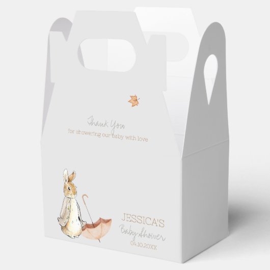Rabbit Herfst Elements Baby shower Bedankdoosjes (Geopend)