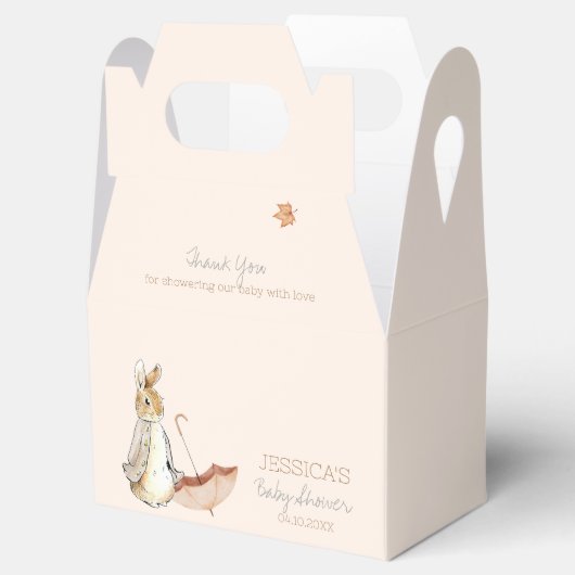 Rabbit Herfst Elements Baby shower Bedankdoosjes (Geopend)