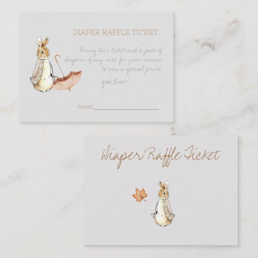 Rabbit Herfst Elements Baby shower Informatiekaartje (Voorkant / Achterkant)