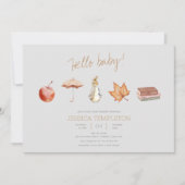 Rabbit Herfst Elements Baby shower Kaart (Voorkant)