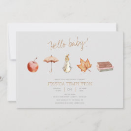 Rabbit Herfst Elements Baby shower Kaart