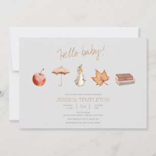 Rabbit Herfst Elements Baby shower Kaart