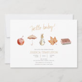 Rabbit Herfst Elements Baby shower Kaart (Voorkant)