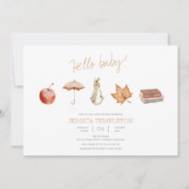 Rabbit Herfst Elements Baby shower Kaart