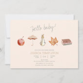 Rabbit Herfst Elements Baby shower Kaart (Voorkant)