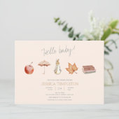 Rabbit Herfst Elements Baby shower Kaart (Staand voorkant)