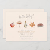 Rabbit Herfst Elements Baby shower Kaart (Voorkant / Achterkant)