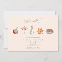 Rabbit Herfst Elements Baby shower Kaart