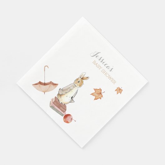 Rabbit Herfst Elements Baby shower Servet (Hoek)