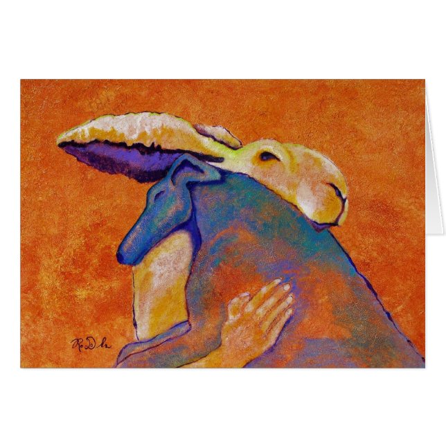 Rabbit Holding Dog (Voorkant Horizontaal)