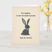 Rabbit Humor Greeting Card Kaart (Gele Bloem)