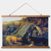 Rabbit Hunt Fox Hunt Rustic Outdoorsport Hangend Wandkleed (Voorkant)
