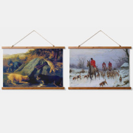 Rabbit Hunt Fox Hunt Rustic Outdoorsport Hangend Wandkleed