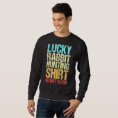 Rabbit Hunter Funny Retro Lucky Rabbit Hu Trui (Voorkant volledig)