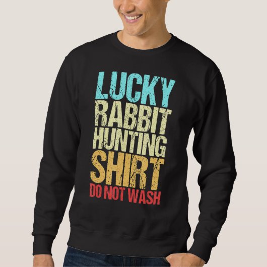 Rabbit Hunter Funny Retro Lucky Rabbit Hu Trui (Voorkant)