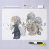 Rabbit Hydrangea Flower Carte Postale Decoupage Tissuepapier (Craft)
