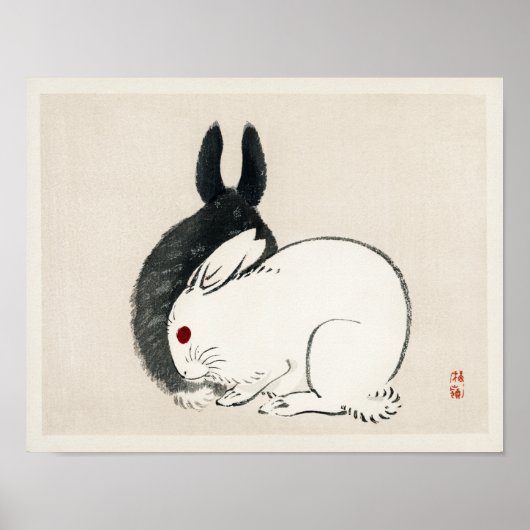 Rabbit Illustration Poster (Voorkant)