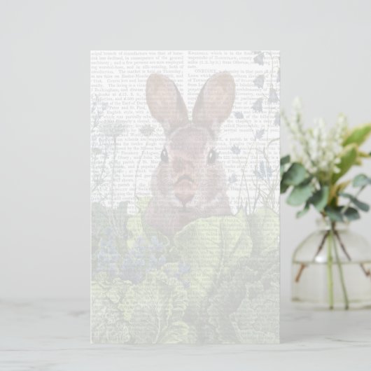 Rabbit in a Cabbage Patch Briefpapier (Staand voorkant)