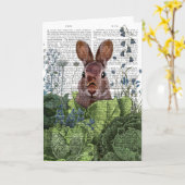 Rabbit in a Cabbage Patch Kaart (Gele Bloem)